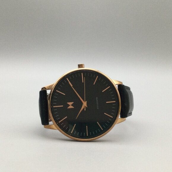 MVMT Santa Monica Watch Women 38mm Rose Gold Tone Black Dial Leather Band main image 6